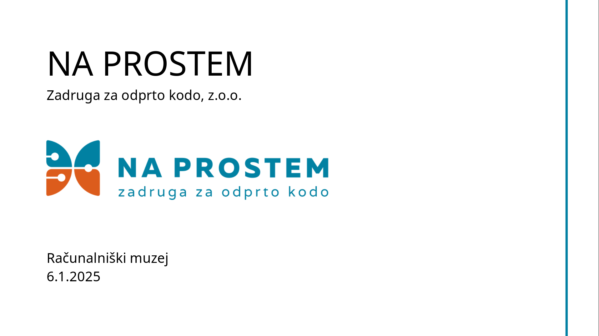 Na prostem, Zadruga za odprto kodo